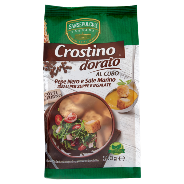 Sansepolcro Toscana Crostino dorato al Cubo Pepe Nero e Sale Marino 100 g