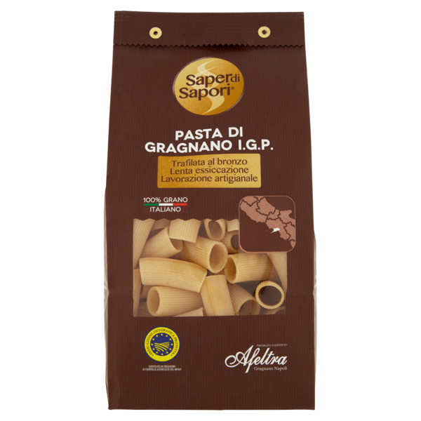 Selex Saper di Sapori Pasta di Semola di Gragnano I.G.P. Rigatoni Rigati 500 g