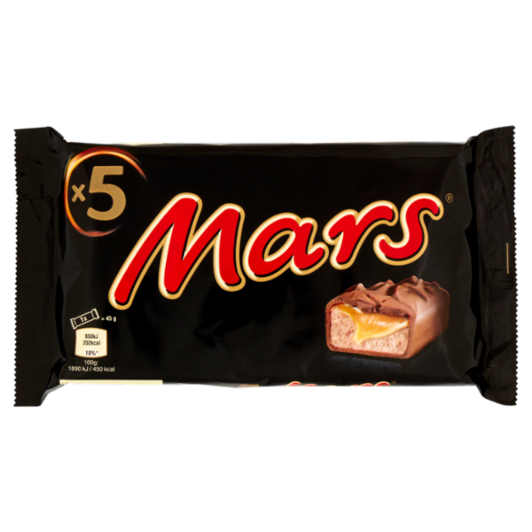 Mars Barretta Snack al Cioccolato al Latte con Caramello x5 225 g
