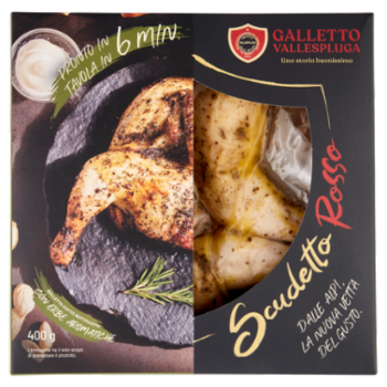 Vallespluga Scudetto Rosso Galletto Cotto Sottovuoto Con Erbe Aromatiche 400 g