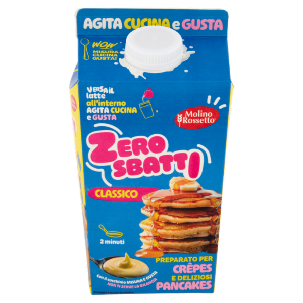 Molino Rossetto Zero Sbatti Classico Preparato per Crêpes e deliziosi Pancakes 200 g