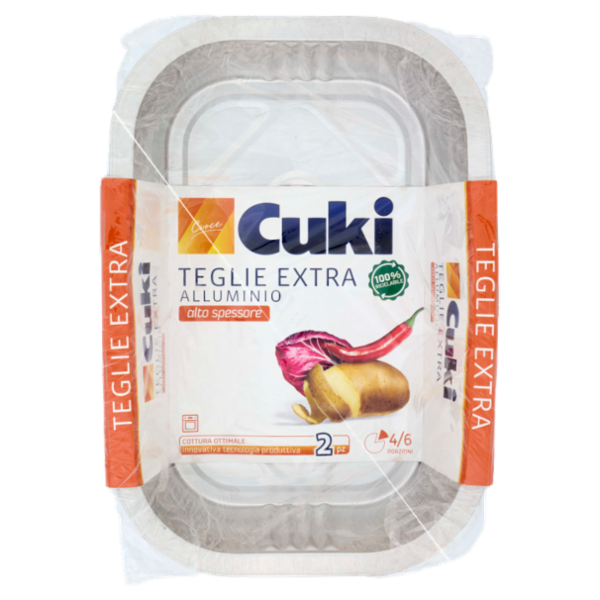 Cuki Cuoce Teglie Extra Alluminio alto spessore 4/6 Porzioni 2 pz