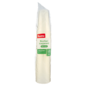 Vanto Bicchieri In PLA Trasparenti e Compostabili 575 Cc 50 Pezzi