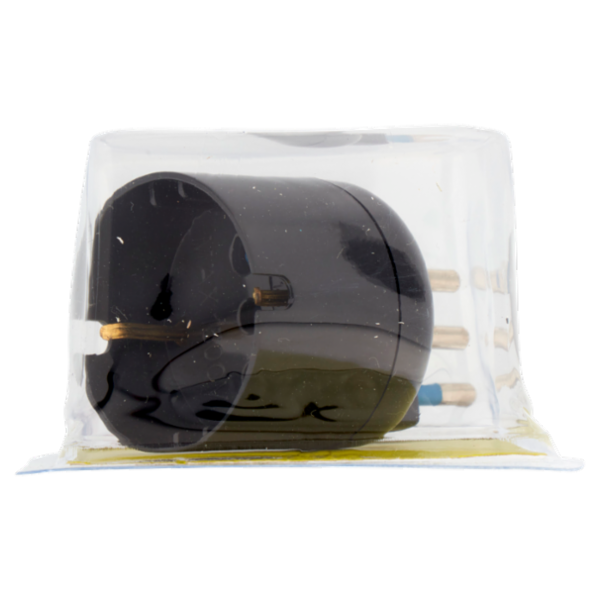 Selex Adattatore Semplice Salvaspazio Spina 10A + 1 Presa Bivalente 10-16A(Ted) Nero