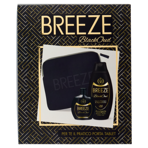 Breeze BlackOud Deodorante Squeeze 100mL + Doccia Shampoo & Bagnoschiuma 400 mL + Porta Tablet