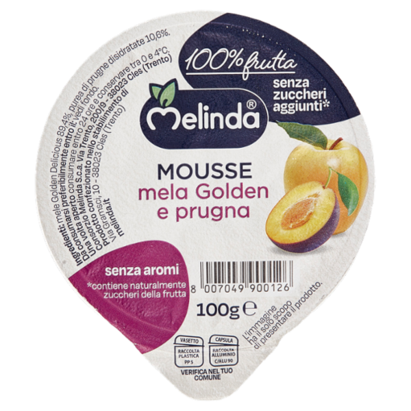 Melinda Mousse mela Golden e prugna 100 g