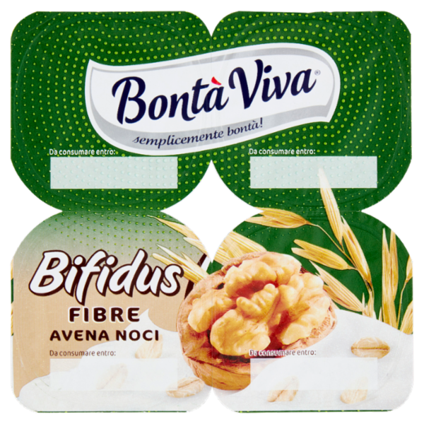 Bontà Viva Bifidus Fibre Avena Noci 4 x 125 g