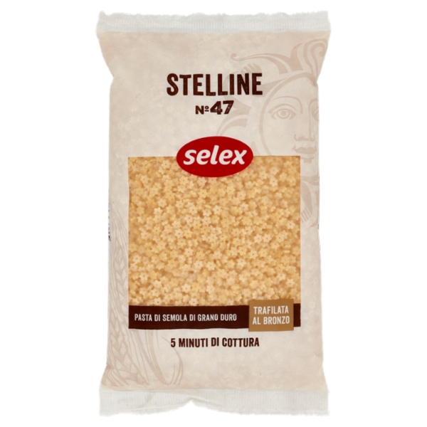Selex Pasta di Semola Trafilata al Bronzo Stelline 500 g