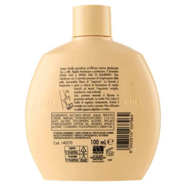 Breeze Vanilla Deodorante Profumato 48h 100 mL