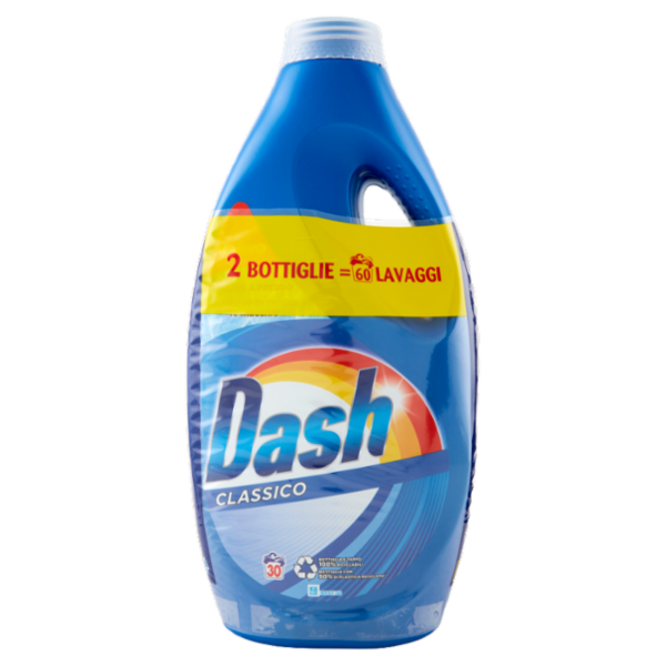 Dash Detersivo Lavatrice Liquido per Bucato Classico 2x30=60 Lavaggi 2 x 1500 ml