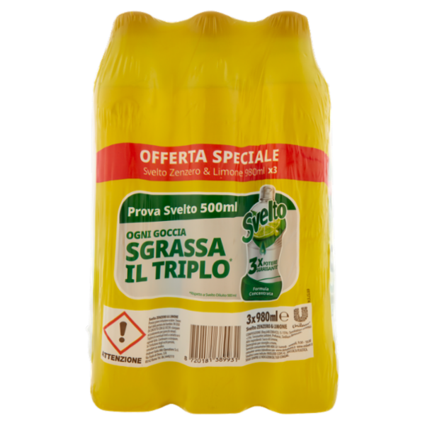 Svelto Zenzero & Limone 3 x 980 ml