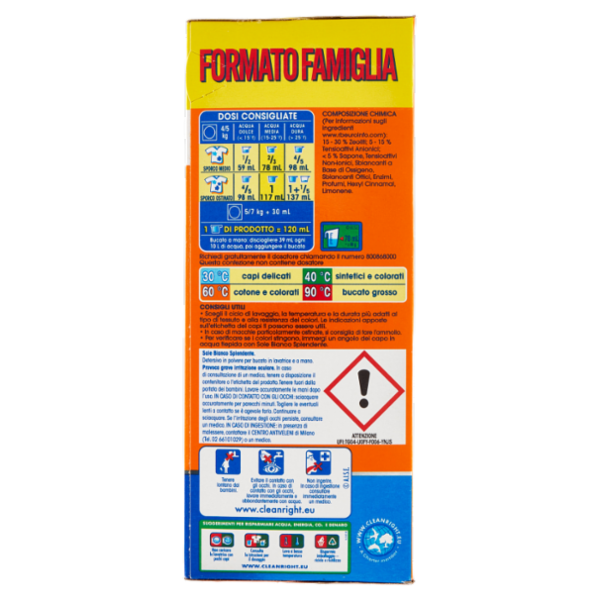 Sole Polvere lavatrice Bianco Splendente 52 lavaggi 2,6 kg