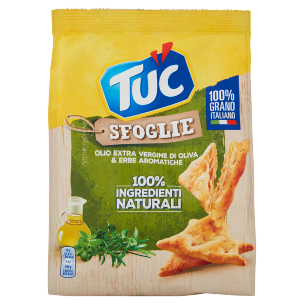 Tuc Sfoglie, crackers con Olio Extra Vergine di Oliva & Erbe Aromatiche - 170 g