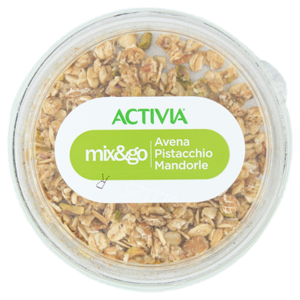 ACTIVIA Fibre Mix&Go con Probiotico Bifidus, Yogurt Bianco con Avena, Pistacchio e Mandorle, 170g