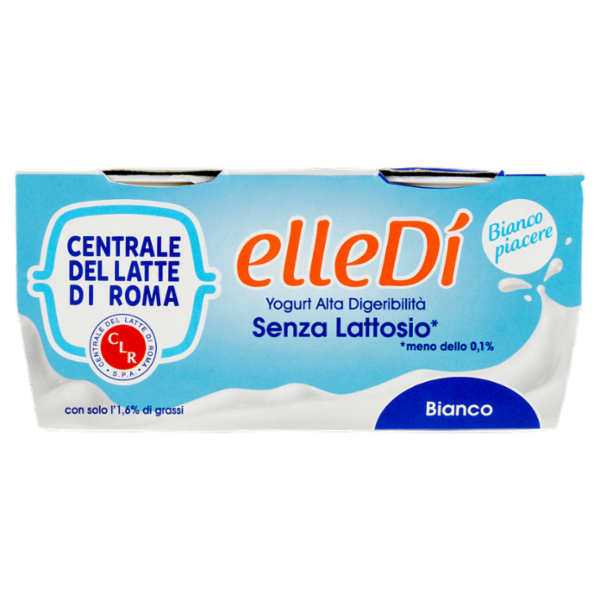 Centrale del Latte di Roma elleDì Yogurt Alta Digeribilità Senza Lattosio* Bianco 2 x 125 g