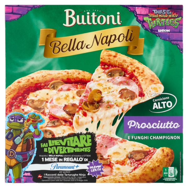 Buitoni Bella Napoli Prosciutto & Funghi Pizza surgelata 375g