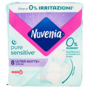 Nuvenia Pure Sensitive Ultra Notte+ Con Ali 8 Pz