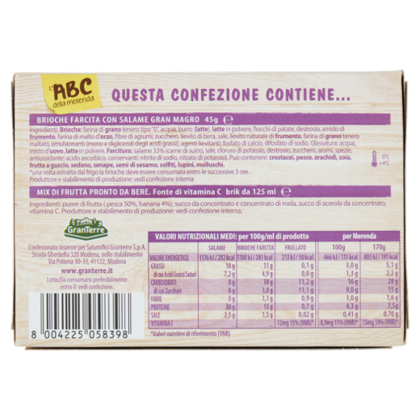 Teneroni l'ABC della merenda Morbida Brioche con Salame Gran Magro