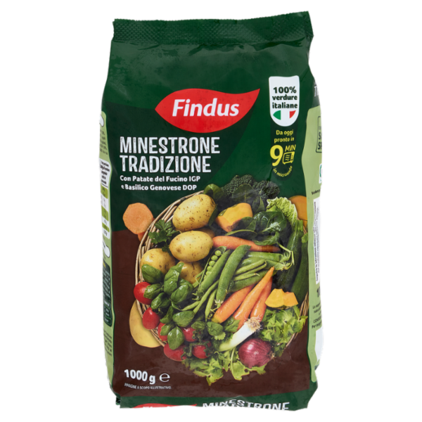 Findus Minestrone Tradizione - con Patate del Fucino IGP e Basilico Genovese DOP 1000 g