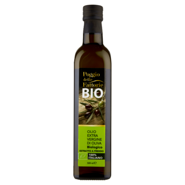 Poggio delle Fattorie Bio Olio Extra Vergine di Oliva Biologico 100% Italiano 500 ml