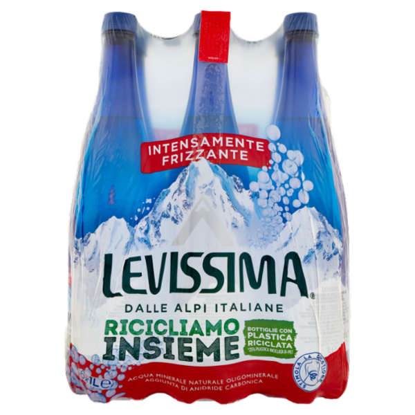 LEVISSIMA, Acqua Intensamente Frizzante 25% RPET 6 x 1 L