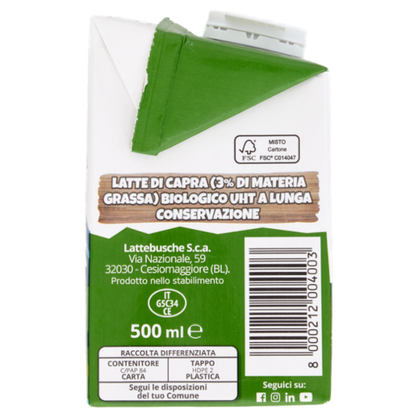 lattebusche Latte di Capra Bio 500 ml