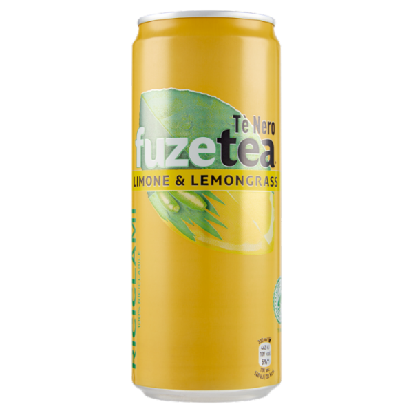 FUZE TEA, Tè Nero Limone con una nota di Lemongrass Sleek Can 330ml