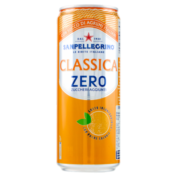 BIBITE SANPELLEGRINO, Bevande Gassate, Classica Zero, Lattina 33cl