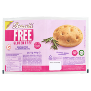 Bauli Free Gluten Free Focaccine Al Rosmarino 4 x 75 g
