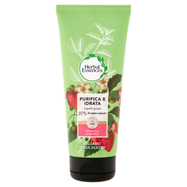 Herbal Essences Balsamo Formula Vegana Purifica e Idrata con Fragola e Menta 200 ml