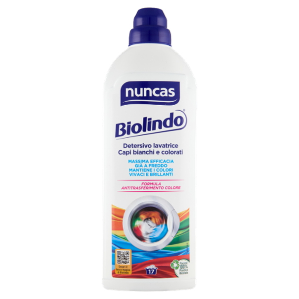 nuncas Biolindo Detersivo lavatrice Capi bianchi e colorati 1 l