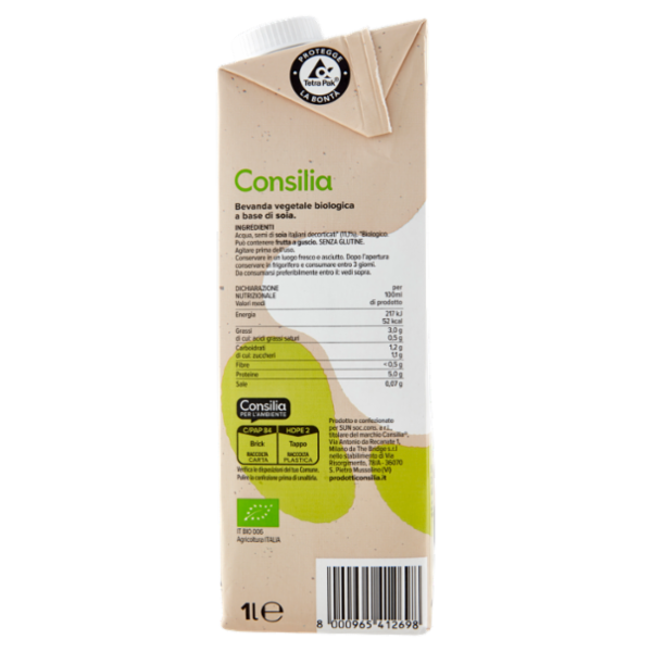 Consilia Bevanda a Base di Soia Biologica Alto Proteica 1 L