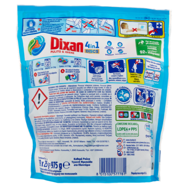 DIXAN Discs Pulito & Igiene 39pz (975g)
