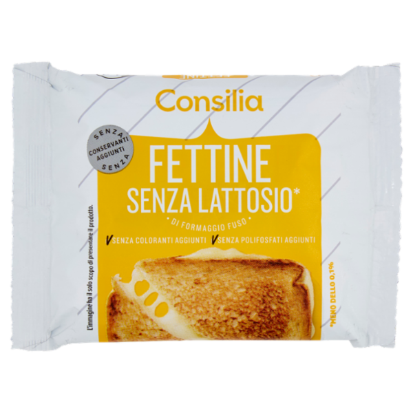Consilia Fettine di Formaggio Fuso senza Lattosio 6 Fette 150 g