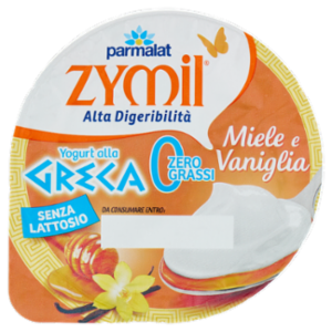 ZYMIL Alta Digeribilità Senza Lattosio Yogurt Alla Greca Zero Grassi Miele e Vaniglia 150g