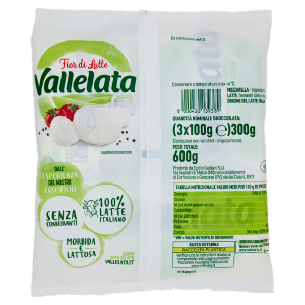 Vallelata Fior di Latte 3 Mozzarelle 3 x 100 g
