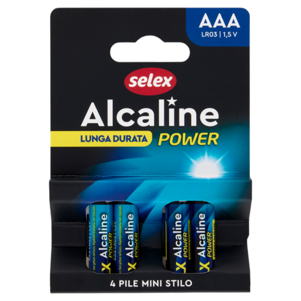 Selex Pile Alcaline Mini Stilo AAA 1,5 V 4 pezzi