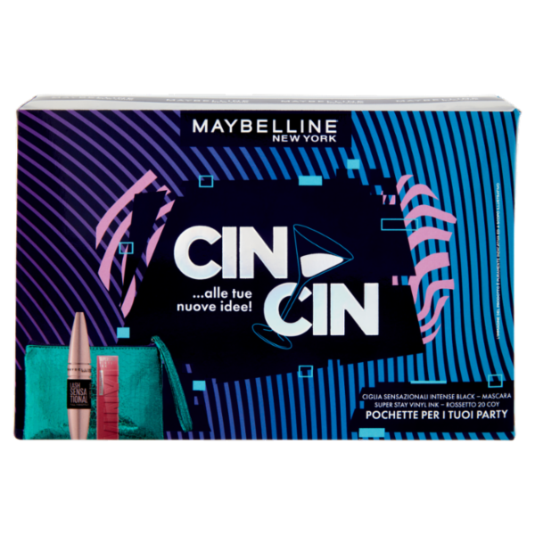 Maybelline New York Coffret Occhi Ciglia Sensazionali Intense Black + Vinyl Ink 20 (Coy)