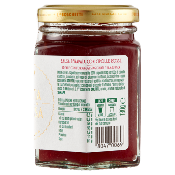 F.lli Boschetti Salsa Senapata Specialità alla Cipolla Rossa 130 g