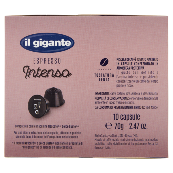 IL GIGANTE Espresso Intenso 10 capsule 70 g