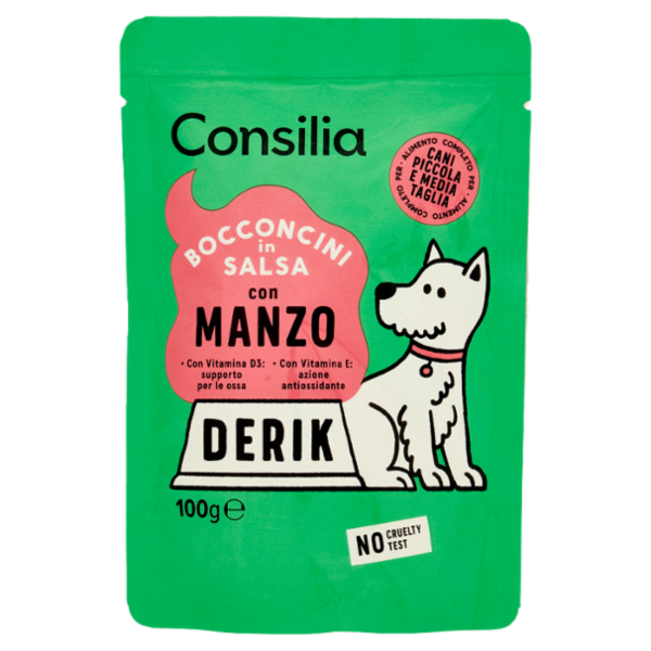 Consilia Derik Bocconi per Cane con Manzo 100 g