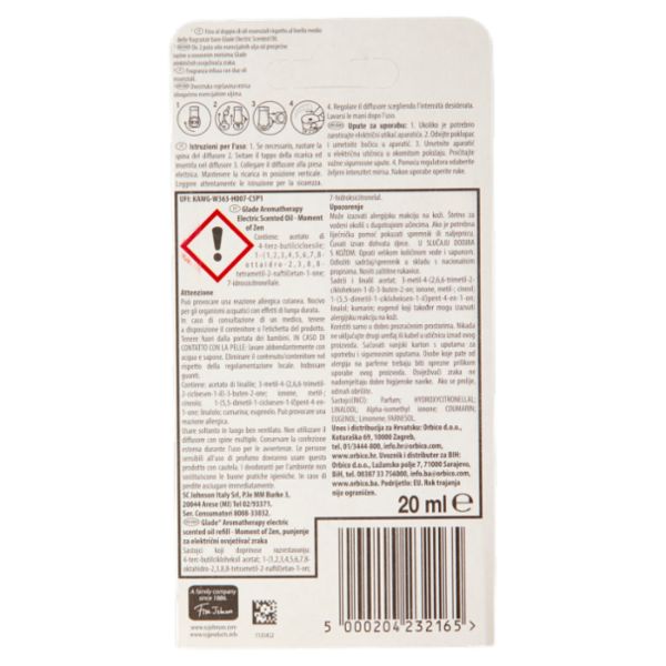 Glade Aromatherapy Liquido Elettrico Ricarica Moment of Zen 20ml