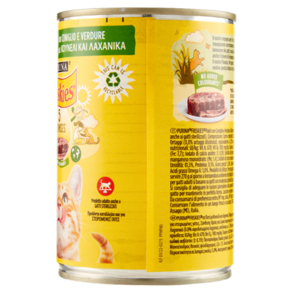 PURINA FRISKIES Paté con Coniglio e Verdure 400 g