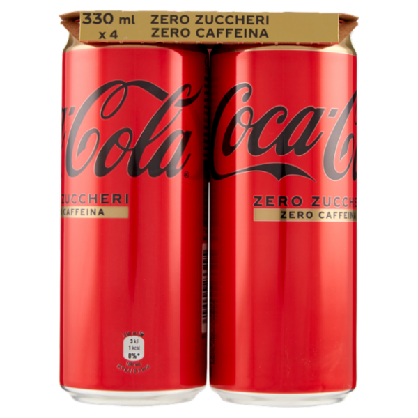 COCA-COLA Zero Zuccheri Senza Caffeina Lattina 4 x 330 ml