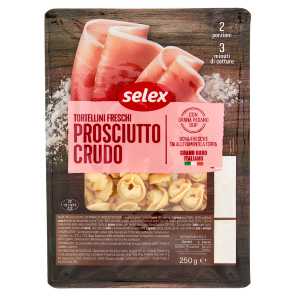 Selex Tortellini al Prosciutto Crudo e Grana Padano 250 g