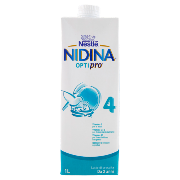 NESTLÉ NIDINA Optipro 4 Latte di crescita liquido per bambini da 2 anni Brick 1L