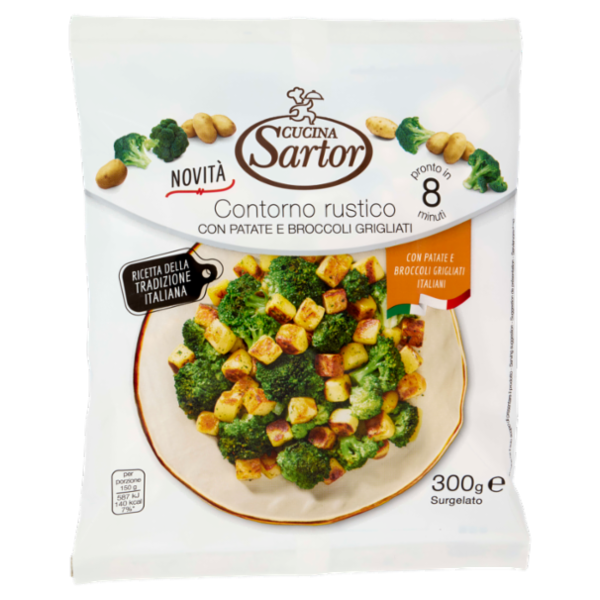 Cucina Sartor Contorno rustico con Patate e Broccoli Grigliati Surgelato 300 g