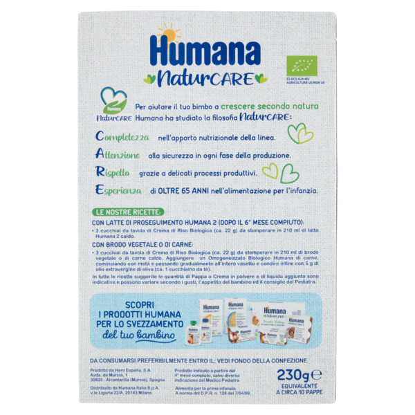 Humana Crema di Riso Biologica 230 g