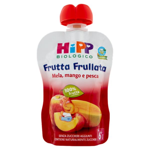 HiPP Biologico Frutta Frullata Mela, mango e pesca 90 g