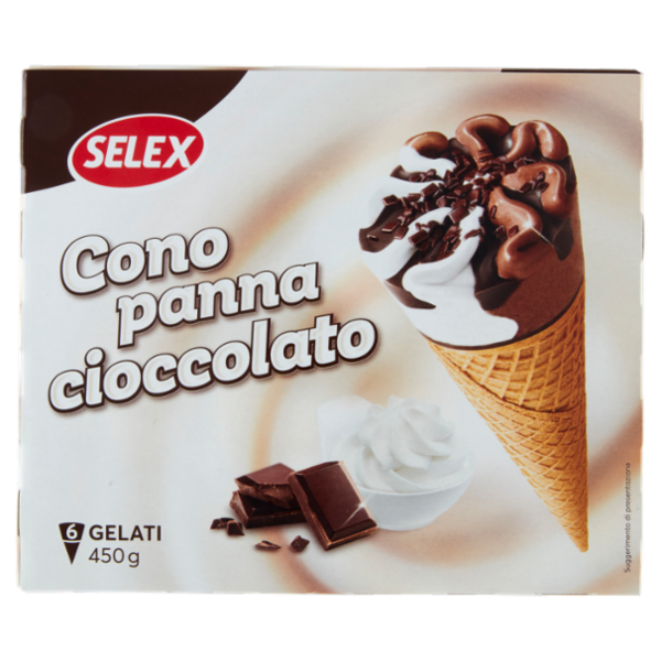 Selex 6 Coni di Gelato Panna e Cioccolato 450 g